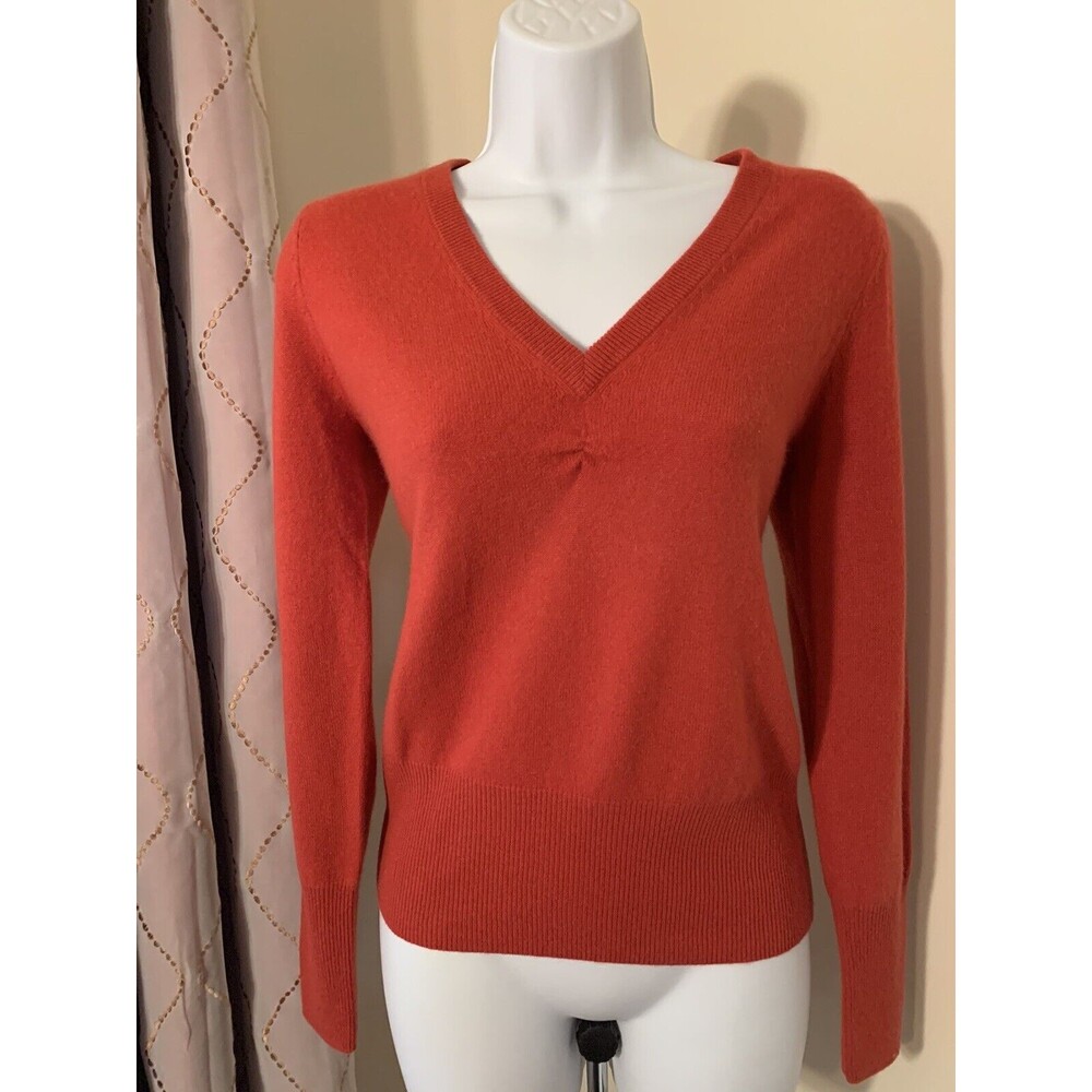 Tweeds Orange 100% Cashmere Sweater, Women's Small